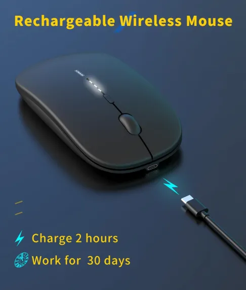 Перезаряджувана бездротова миша Anmck PM1, 2,4G Ultra Slim Silent Portable Mouse., зображення - 1