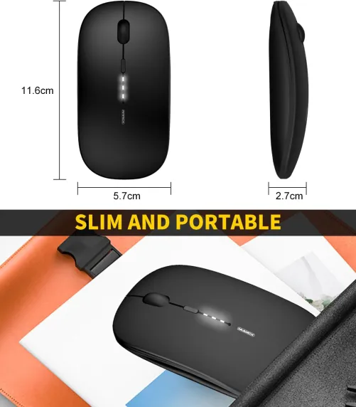 Перезаряджувана бездротова миша Anmck PM1, 2,4G Ultra Slim Silent Portable Mouse., зображення - 1