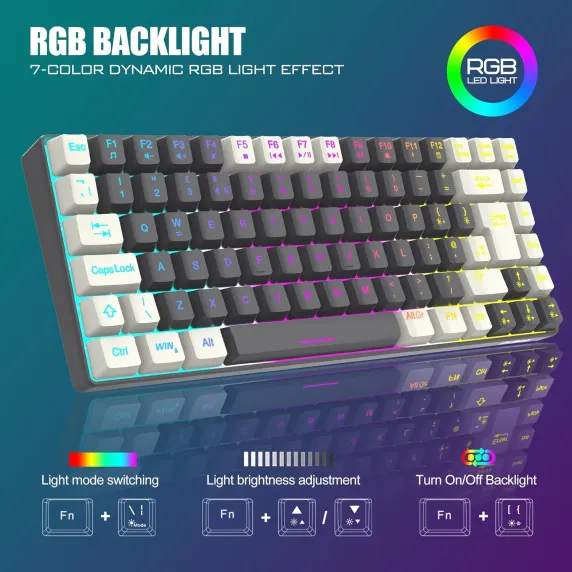 Комплект клавіатура та миша RedThunder K84 з RGB (Сток німецька розкладка)., зображення - 1