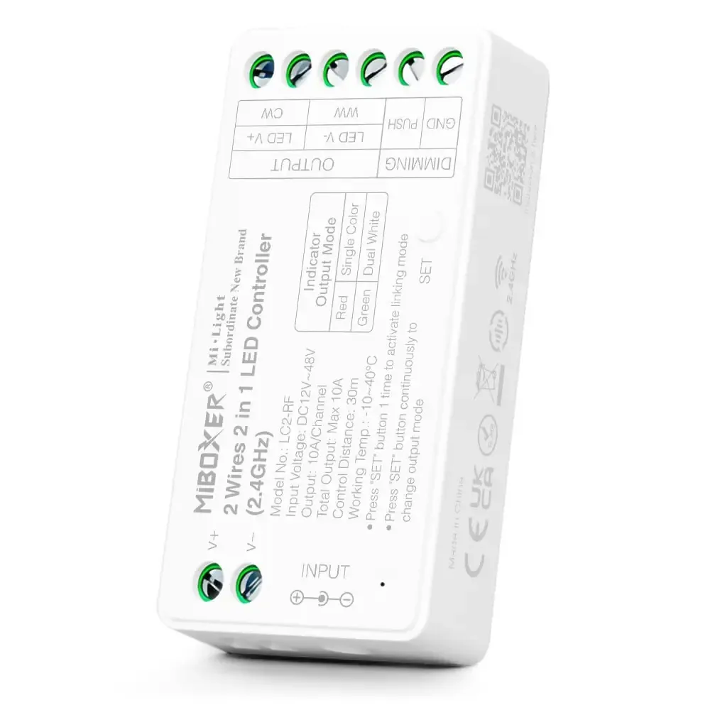 Контролер 2в1 Mi-Light Single White/CCT 2.4GHz 12A DC12V~24V FUTO38W., зображення - 1