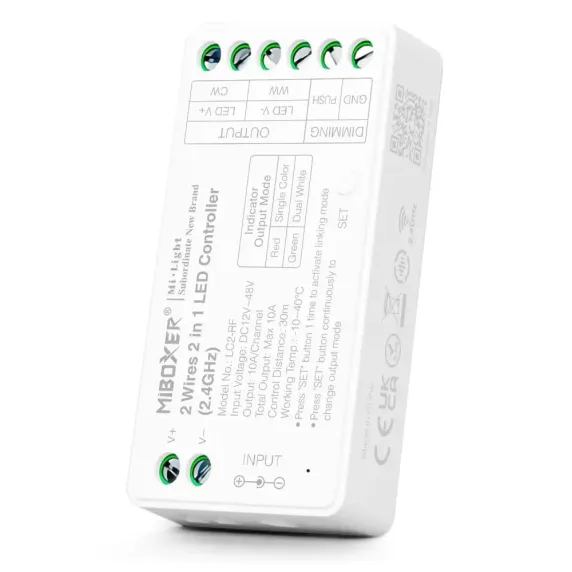 Контролер 2в1 Mi-Light Single White/CCT 2.4GHz 12A DC12V~24V FUTO38W., зображення - 1